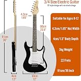 3rd Avenue 3/4 Size Electric Guitar Ultimate Kit with 10W Amp Black view 2