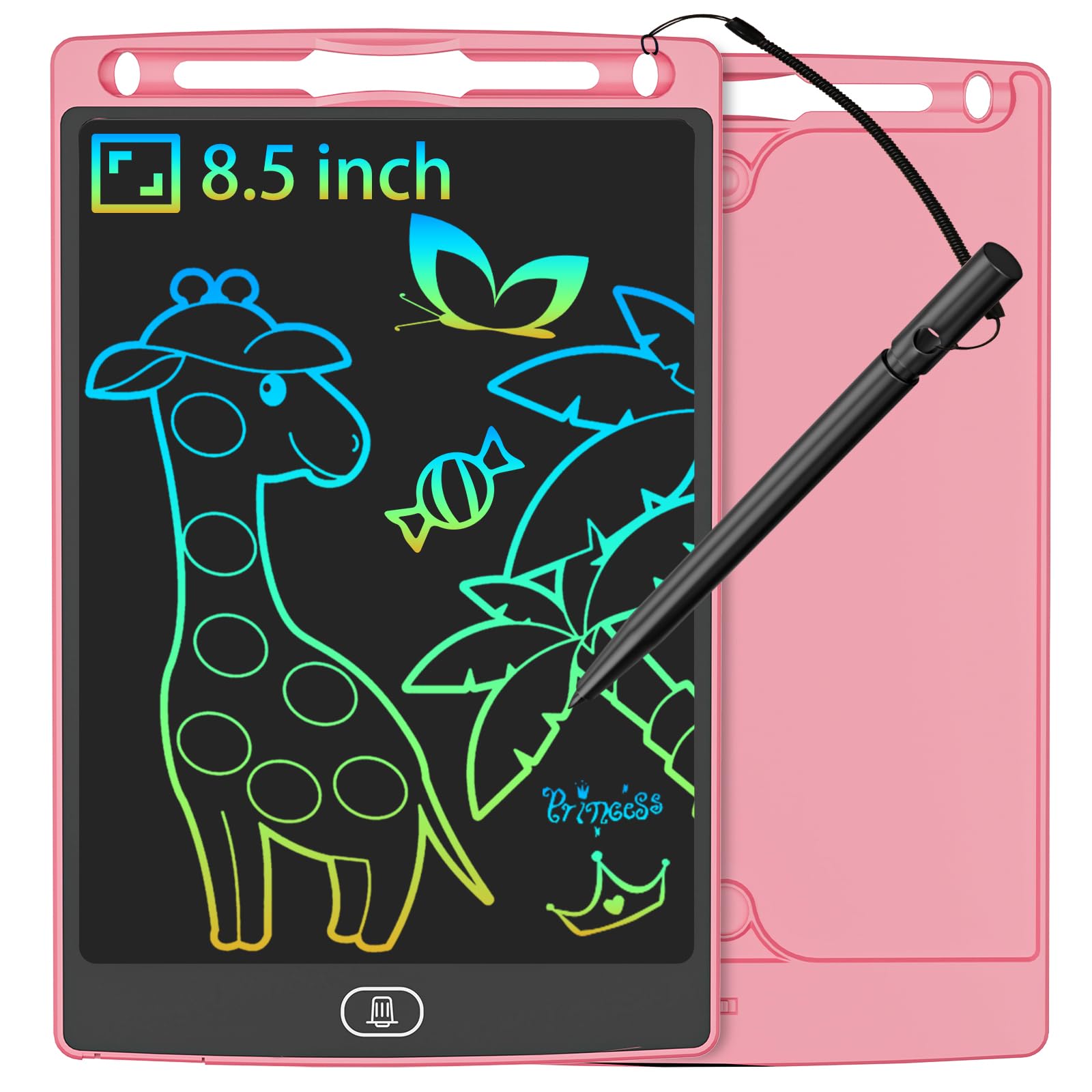 JOEAIS LCD Writing Tablet 8.5 Inch for Kids, Portable Drawing Board Graphic Tablet for Handwriting, Doodling, and Drawing, Perfect Toys Gift for Boys and Girls (Pink)