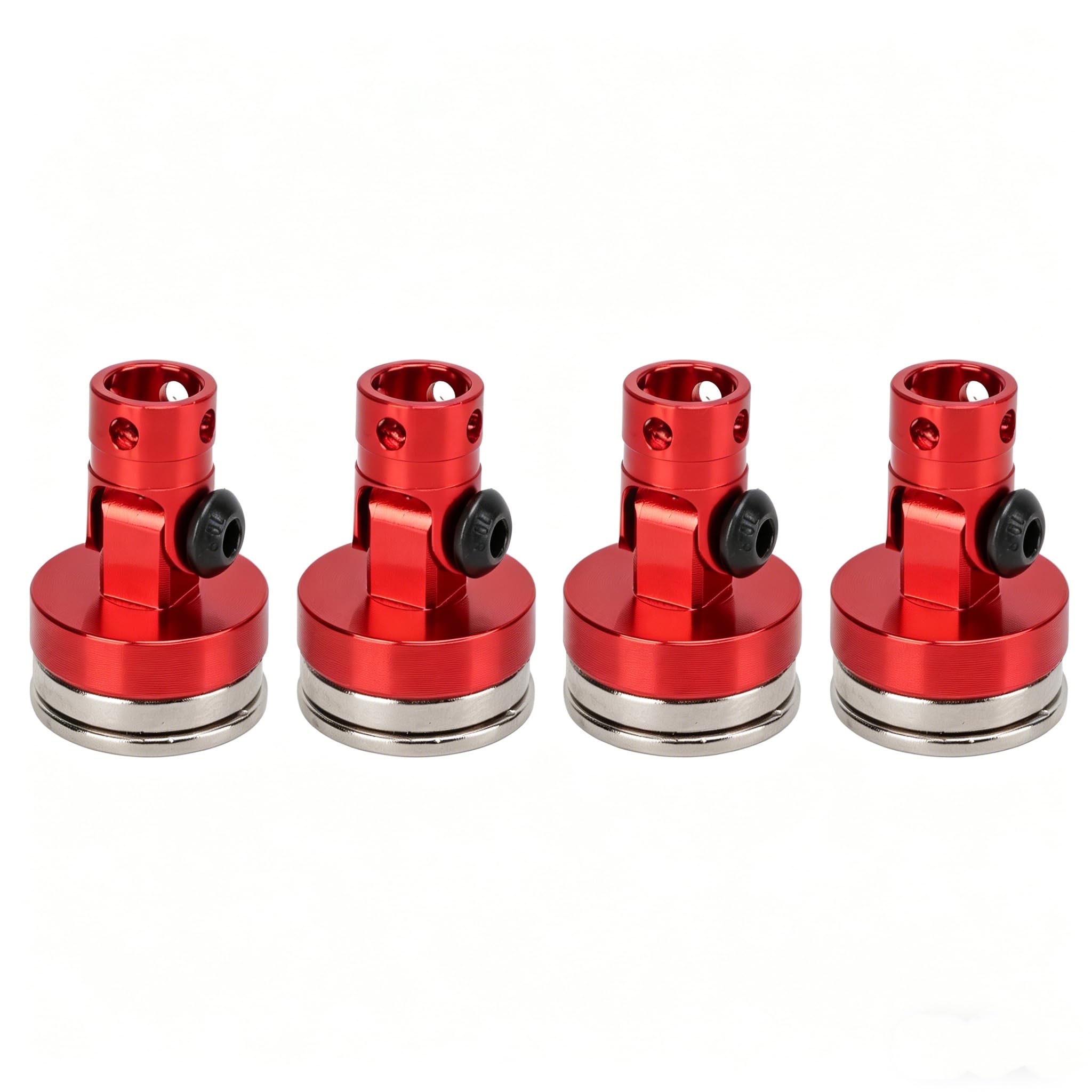 SUNGOOYUE RC Magnetic Body Post, 4Pcs Aluminum Alloy Magnetic Body Post - Invisible Body Shell Post Mount for 1/8 1/10 Remote Control Vehicle(Red)