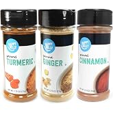 Amazon Brand - Happy Belly Wellness Spices (Cinnamon, Ginger, Turmeric), Set of 3
