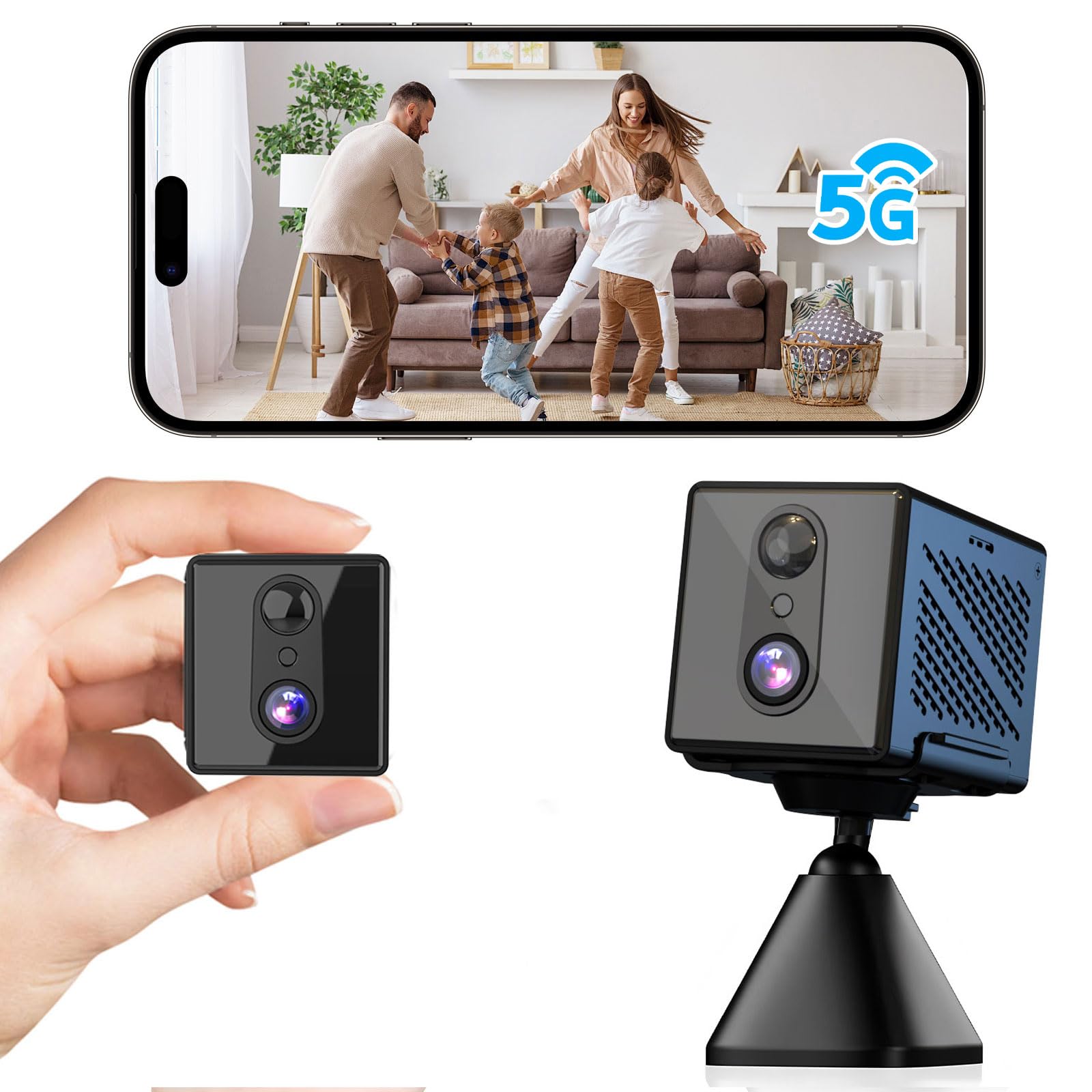 Photo 1 of 2025 Upgraded 4K Security Camera, 5GHz WiFi Indoor Camera, Home Security Camera with Night Vision, Motion Sensor, Long Battery Life, Motion Detection, Remote Viewing, Wireless Surveillance Cam