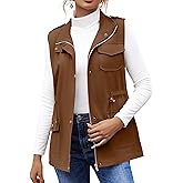 Beyove Womens Lightweight Sleeveless Military Anorak Cargo Vest No Hood