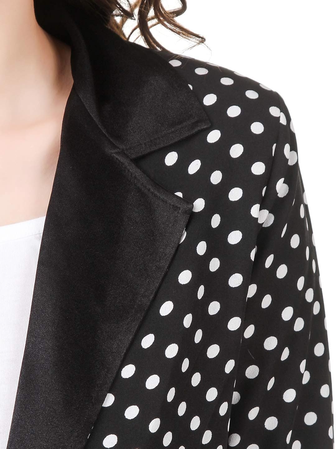 texco white polka dot summer women blazer