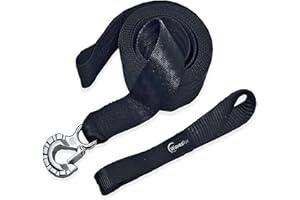 WavesRx Boat & Jet Ski Trailer Winch Strap Replacement | Winch Hook Strap for Trailer | Marine Grade SS 316 Alloy Premium PWC and Boat Straps | Safely Launch, Retrieve, and Transport Your Watercraft