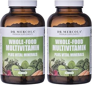 Dr Mercola Whole Food Multivitamin PLUS Tablets - 240 per Bottle - 30-day Supply - 2 Bottles - High-Potency Antioxidant Formula - Supports Healthy Vision, Immune System, Muscles, Vision & More