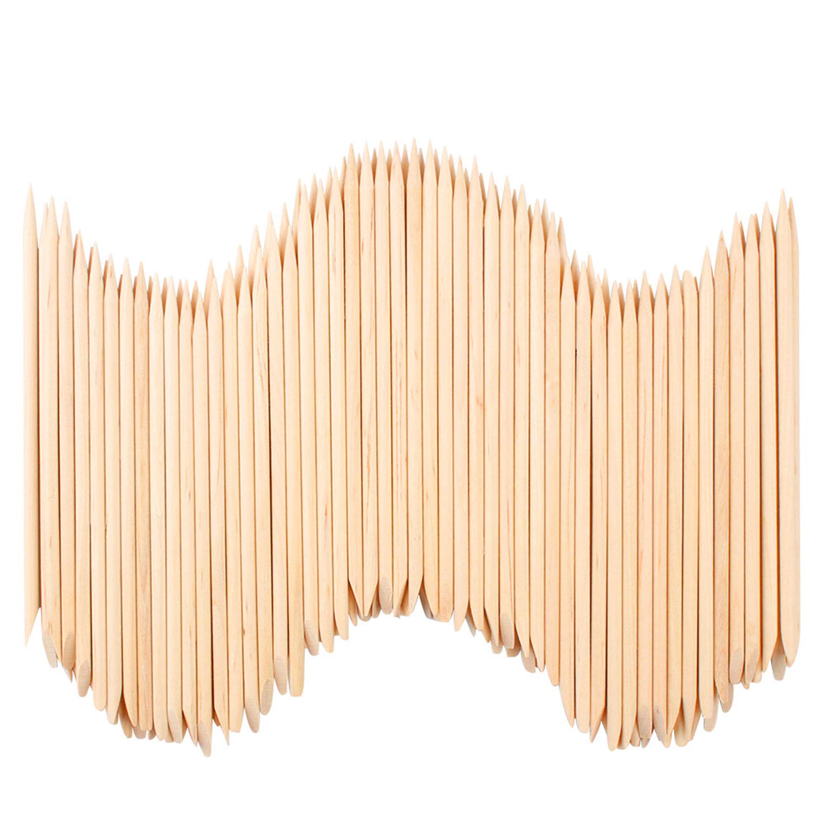 300 PCS Wooden Orange Sticks Nail Cuticle Sticks Double Sided Multifunctional Manicure Wood Sticks for Pusher Remover Manicure Art Pedicure 4.5In