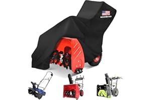 NEVERLAND Waterproof Snow Blower Cover - Snow Thrower Cover with American Flag Standard Size Fits Single and Two Stage Snow Blowers, Compatible with EGO, Toro, Honda, Ariens and Craftsman