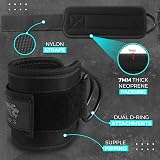 WFX Ankle Straps for Cable Machines Double Stainless Steel D Ring Black Single view 2