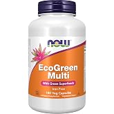 NOW Supplements, EcoGreen Multi Vitamin with Green Superfoods, 180 Veg Caps