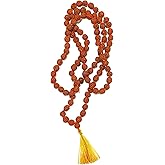 Utkal Crafts Rudraksha Beads Sacred Jaap Mala | Rosary | 108+1 Beads for Meditation, Japa, Prayer, Chanting and Wearing | (8mm wide Bead Size) with Pouch
