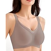 Yadalky Wireless Comfy Bra for Women, V Mesh Full Coverage T-Shirt Bra Supportive Bralette No Underwire Seamless Sports Bras