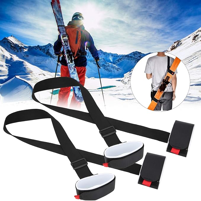 Snowboard Shoulder Strap, Double Ski Carrier Strap, 2pcs Fixing Nylon
