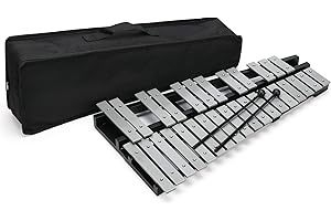 Lfhelper Foldable 30 Notes Glockenspiel Percussion Bell Kit with 2 Mallets, Shoulder Strap, Carrying Bag, for Kids, Students, Adults
