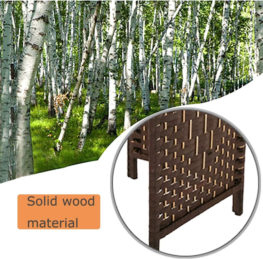 FDW Room Divider 4 Panel Room Screen Divider Wooden Screen Folding Portable partition Screen Screen Wood with Removable Storage Shelves Color Brown: Furniture & Decor