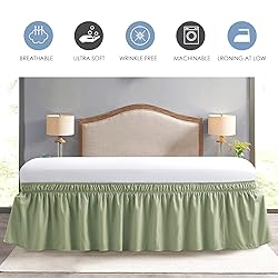 FreshCulture King Bed Skirt, Dust Ruffle for King