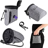 nuoshen Pet Treat Bag Adjustable Waistband Dog Training Pouch Light Gray view 2
