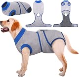 Kuoser Dog Surgery Recovery Suit Size L Grey Soft Cotton Spandex