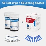 sinocare Safe-Accu Diabetes Test Strips 50 No Code Blood Glucose with Lancing view 4