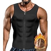 CORATED Men Sauna Vest Sweat Waist Trainer Zipper Hot Neoprene Tank Top Corset Compression Body Shaper Sauna Shirt Workout