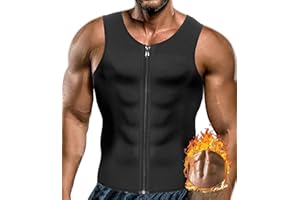 CORATED Men Sauna Vest Sweat Waist Trainer Zipper Hot Neoprene Tank Top Corset Compression Body Shaper Sauna Shirt Workout