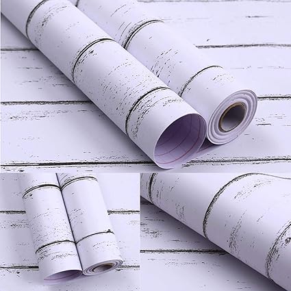 Gcoa Carta Adesiva Per Mobili Legno Bianco Carta Da Contatto 1771 Inx32ft Peel Stick Carta Da Parati Decorativa Rivestimento Pellicola Per Interni