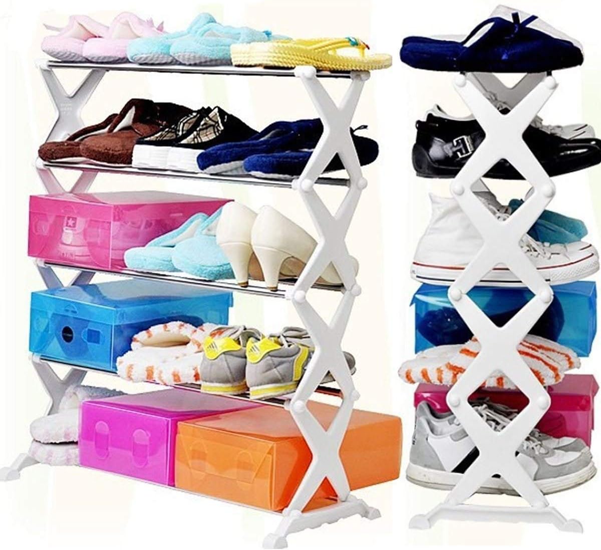 Gyanadh® 5 Layer Shoe Rack Durable Portable Folding Shelf Stand