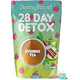 Skinny Boost Evening Detox Tea-APPLE CINNAMON -14 Tea Bags Total, Supports Detox and Cleanse, Reduce Bloating, Cleanse Colon, Reduce Toxins, Vegan, Non GMO
