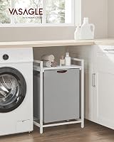 VASAGLE Laundry Basket 65 L Pull-Out Liner Shelf 50x33x72 cm Dove Grey view 2
