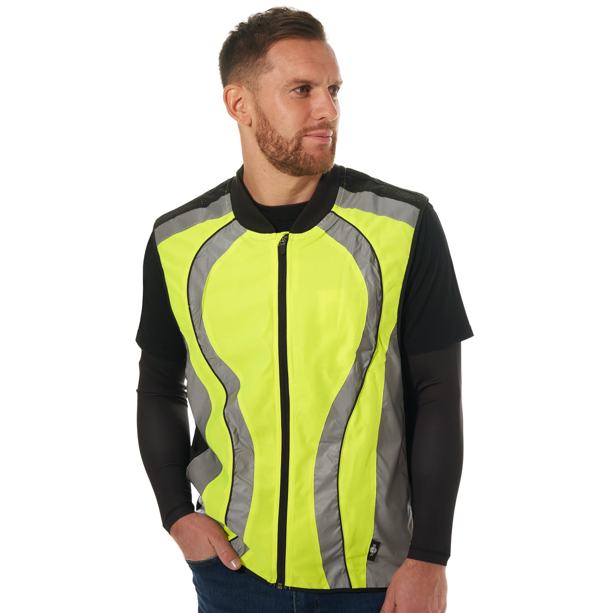 BTR High Visibility Reflective Gilet. Vest/Sash is suitable for running, cycling, motorbikes, horse riding, safety work wear & more. XL 44-46 inches