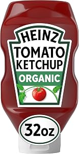 Heinz Organic Tomato Ketchup, 32 oz Bottle | America’s Favorite Ketchup®, No Artificial Sweeteners, No High Fructose Corn Syr