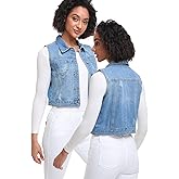 Xeoxarel Women's Denim Vest, Sleeveless Jean Jacket (XS-XXL)