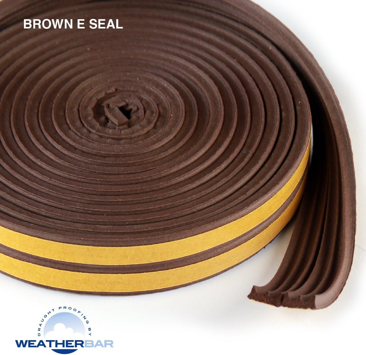 Weatherbar Rubber, Self Adhesive, 'E' Shaped Draft/Draught Excluder