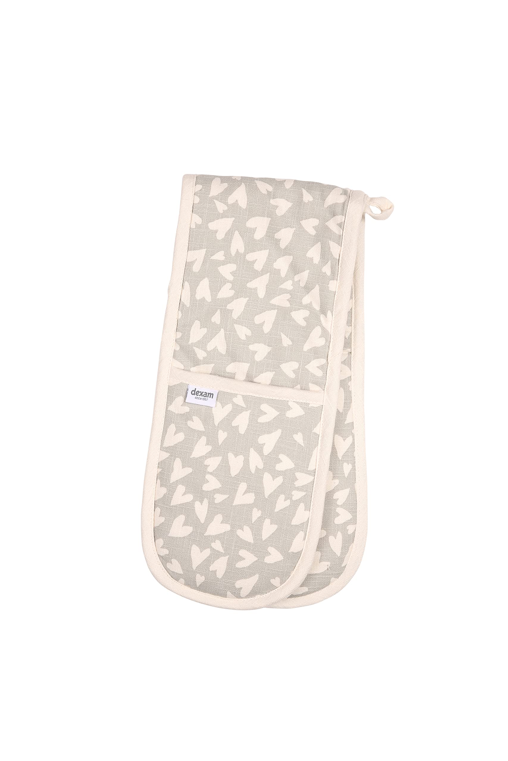 Dexam Organic Heart Double Oven Gloves, Grey