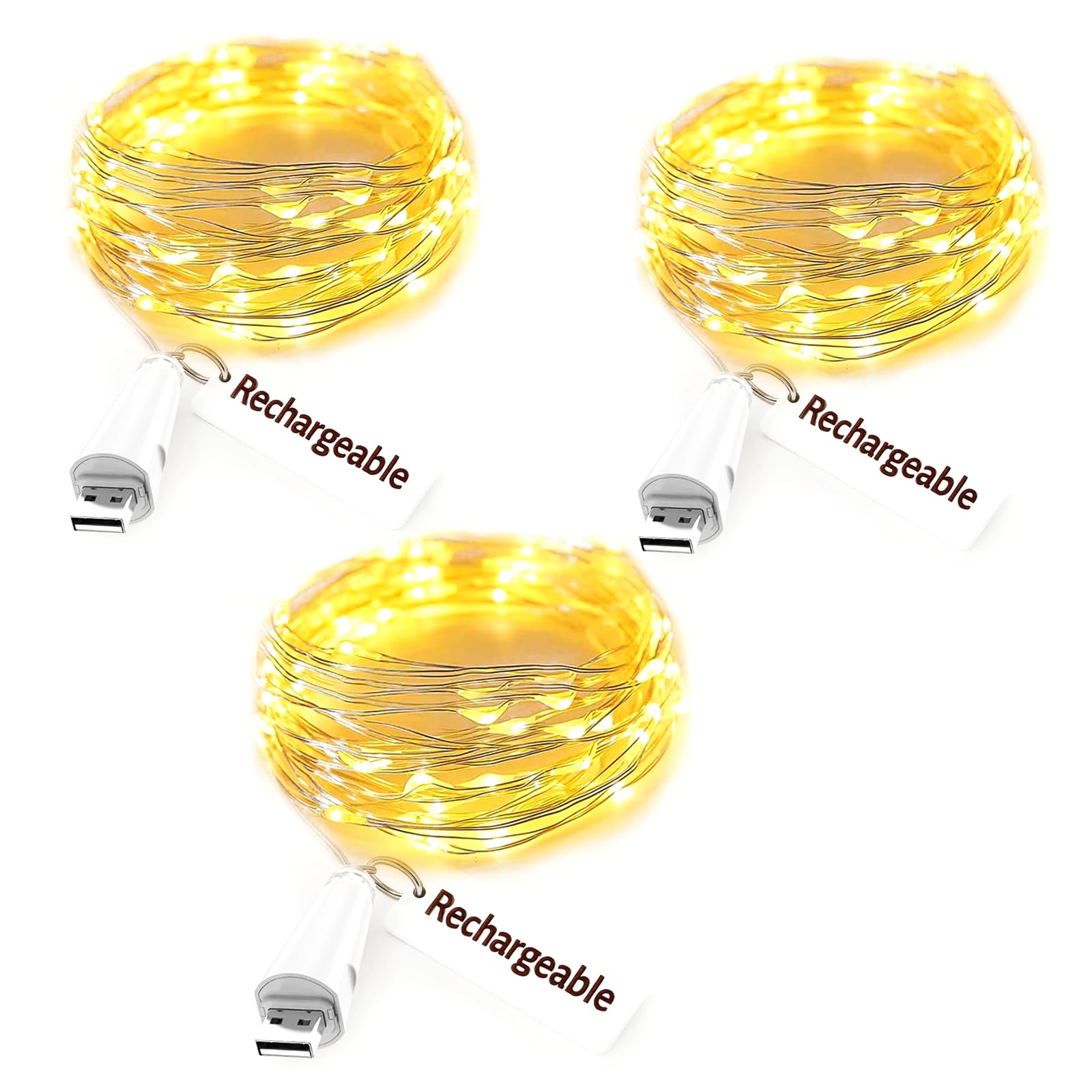 Photo 1 of Dumcuw Fairy Lights USB Rechargeable Battery Operated, 7ft 20 LED String Lights Indoor for Bedroom Mason Jars Wedding Table Centerpieces Decorations Christmas Party Decor