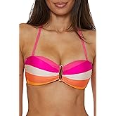 Trina Turk Women's Sunburst Bandeau Bikini Top, Adjustable, Tie Back, Swimwear Separates