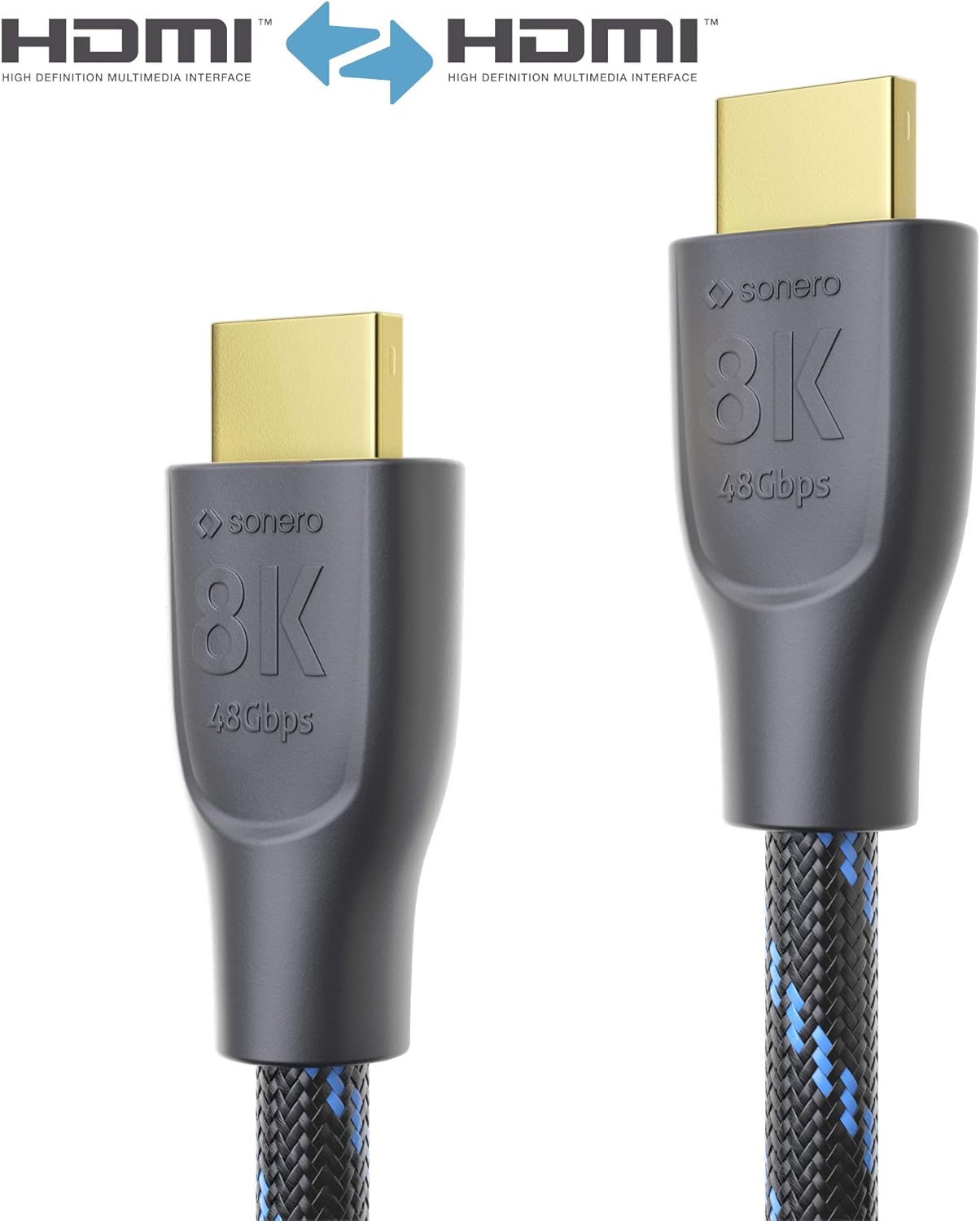 Sonero PHC111-010 8K Ultra High Speed HDMI Cable with Ethernet, Nylon Braid, Gold-Plated Connectors (8K UltraHD - Image 3