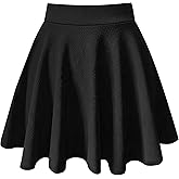 THHGPO Women's Casual Basic Skirts Mini Flared Skater Stretchy A-Line Party Skirts with Shorts