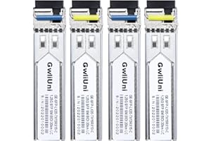 4PCS 1.25G BIDI SFP Single Mode Fiber Module Network Transceiver, 1310nm 20km, LC Interface for Cisco, Netgear, MikroTik, Ubi