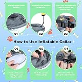 ANWA Inflatable Dog Collar After Surgery Adjustable Recovery Cone Blue Paw view 5