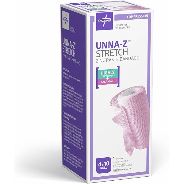 Dynarex 3456 Unna Boot Bandage With Zinc Calamine - 4" X 10 Yards - For Leg Ulcers & Wound Care