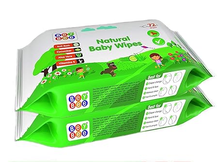 BeyBee Cucumber and Aloe Vera Baby Wet Wipes Combo Offer (72 Wipes) (Pack of 2)