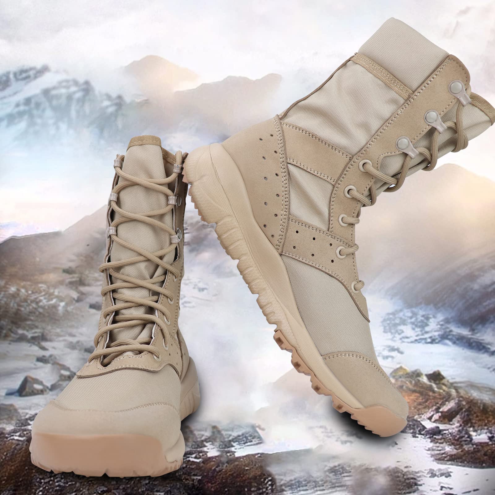 LUDEY Tactical Boots For Men Lightweight Military Boots Durable Army Combat Boots Comfortable