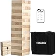 SPORT BEATS Outdoor Games Large Tower Game 54 Blocks Stacking Game - Includes Carry Bag and Scoreboard