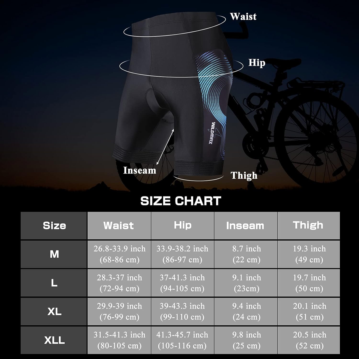 Upgrade Men's Cycling Underwear Shorts 3D Gel Padded with Anti-Slip Leg Grips: Clothing