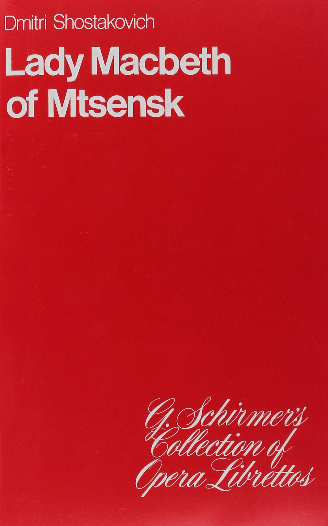 Lady Macbeth Von Mzensk 1932: Sheet Music