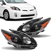 Headlight Assembly Fit for 2010-2011 Toyota Prius Black Housing Clear Lens | Headlamp Head Lights Lamp Replacement for 8117047211 8113047211 -Not Fit for Prius C&amp;V