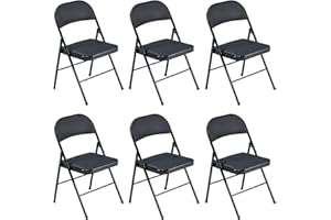 susici 6 Pack Folding Chair with Padded Seats Plastic Folding Chairs Foldable Portable Stackable Commercial Chairs Seat with Steel Frame for Outdoor Indoor Events Office Wedding Party 330lbs Capacity
