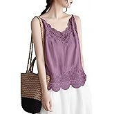 Women's Tank Tops Eyelet Embroidery Sleeveless Spaghetti Strap Tops Scoop NeckCasual Summer