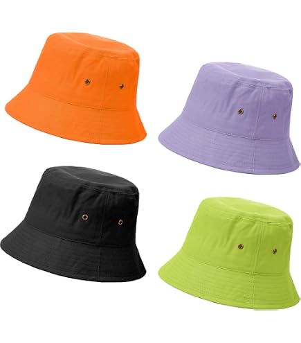 2744 8 Pack Cotton Bucket Hat Foldable Packable Fishing Hat Beach Cap Geyoga 8 Pack Cotton Bucket Hat Foldable Packable Fishing  main image 4