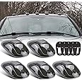 Tresound Cab Roof Top Marker Lights Cover for 2003-2016 Dodge Ram 1500 2500 3500 (Smoked Lens)